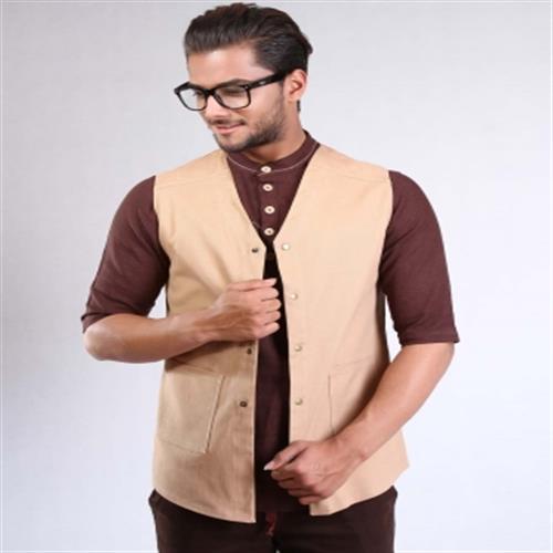 جلیقه کتان اسپرت تن درست